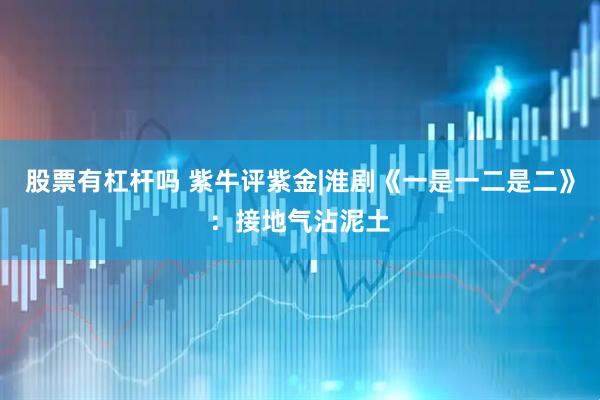 股票有杠杆吗 紫牛评紫金|淮剧《一是一二是二》：接地气沾泥土