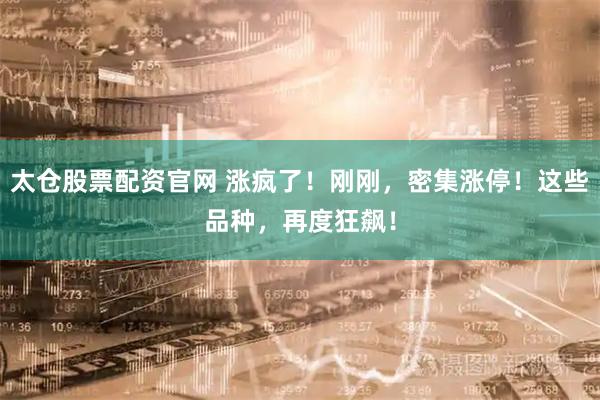 太仓股票配资官网 涨疯了！刚刚，密集涨停！这些品种，再度狂飙！